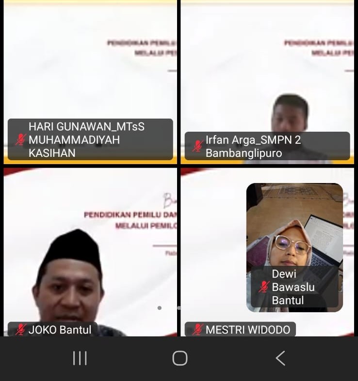 Bimtek Penyelenggaraan Pemilos Dilaksanakan Secara Zoom Meeting