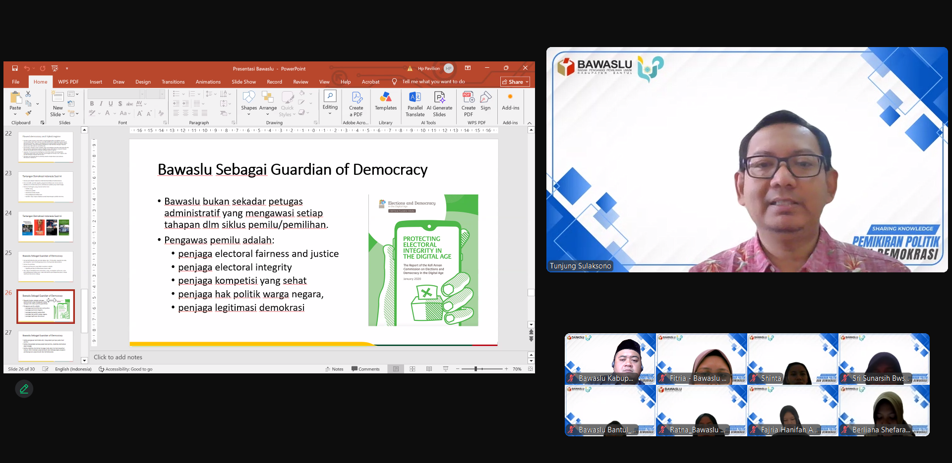 Kick off Sharing Knowledge dengan tema " Pemikiran Politik dan Demokrasi "