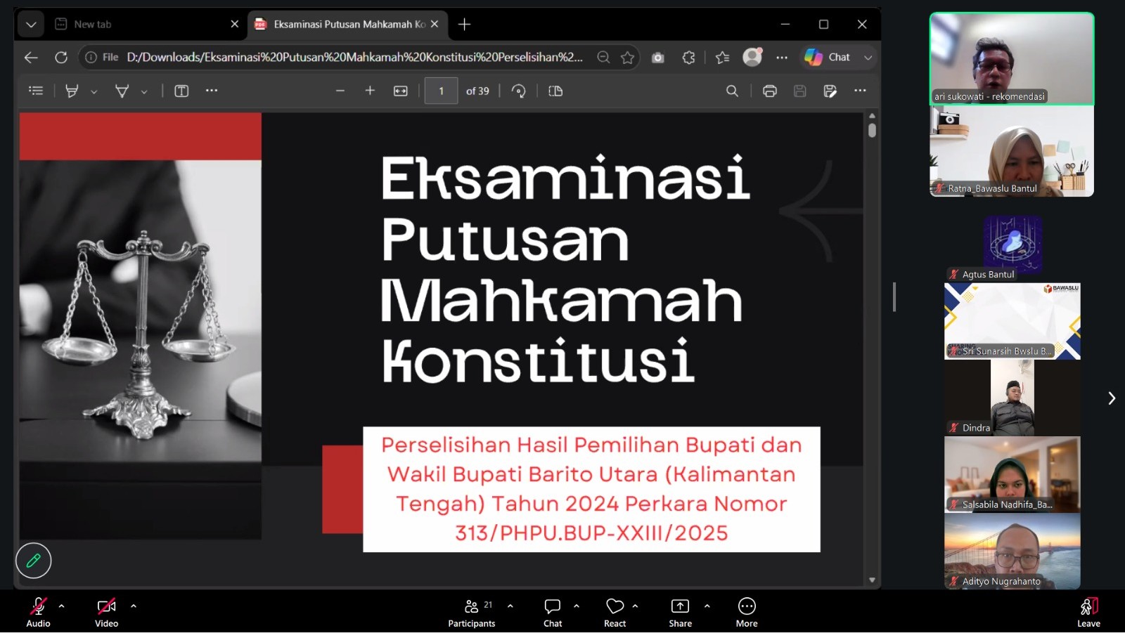 Sharing Knowledge Bahas Eksaminasi Putusan MK