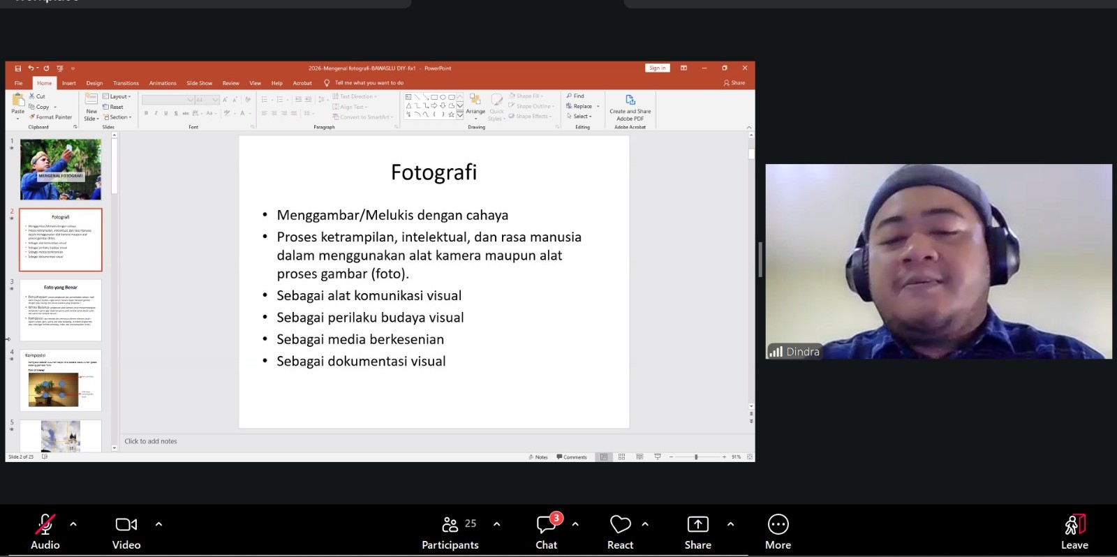 Kegiatan Sharing Knowledge dengan tema “Peningkatan Kapasitas Kehumasan” dilaksanakan secara daring melalui Zoom Meeting dan diikuti oleh seluruh jajaran Bawaslu Kabupaten Bantul serta mahasiswa magang di lingkungan Bawaslu Kabupaten Bantul