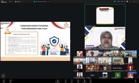 Bawaslu Kabupaten Bantul melaksanakan Rapat Reviu Materi Ajar Bawaslu Membelajarkan Volume 2 secara daring melalui Zoom Meeting