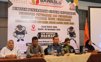 Bimbingan Teknis Aplikasi Siwaslih Kepada Jajaran Panwaslucam se-Kabupaten Bantul
