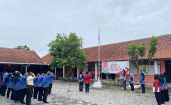 Upacara digelar di halaman kantor Bawaslu Bantul