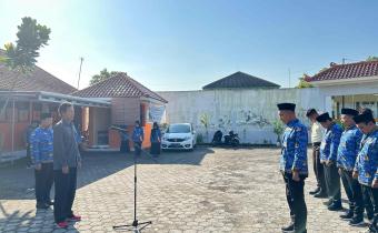 Upacara digelar di halaman Kantor Bawaslu Bantul