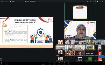 Bawaslu Kabupaten Bantul melaksanakan Rapat Reviu Materi Ajar Bawaslu Membelajarkan Volume 2 secara daring melalui Zoom Meeting